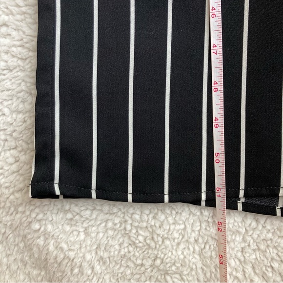 Revamped Women's black and white striped spaghetti strap jumpsuit, Sz S - Picture 10 of 16